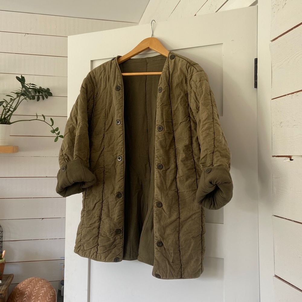 Vintage Deadstock Quilted Cotton Military Liner Coat